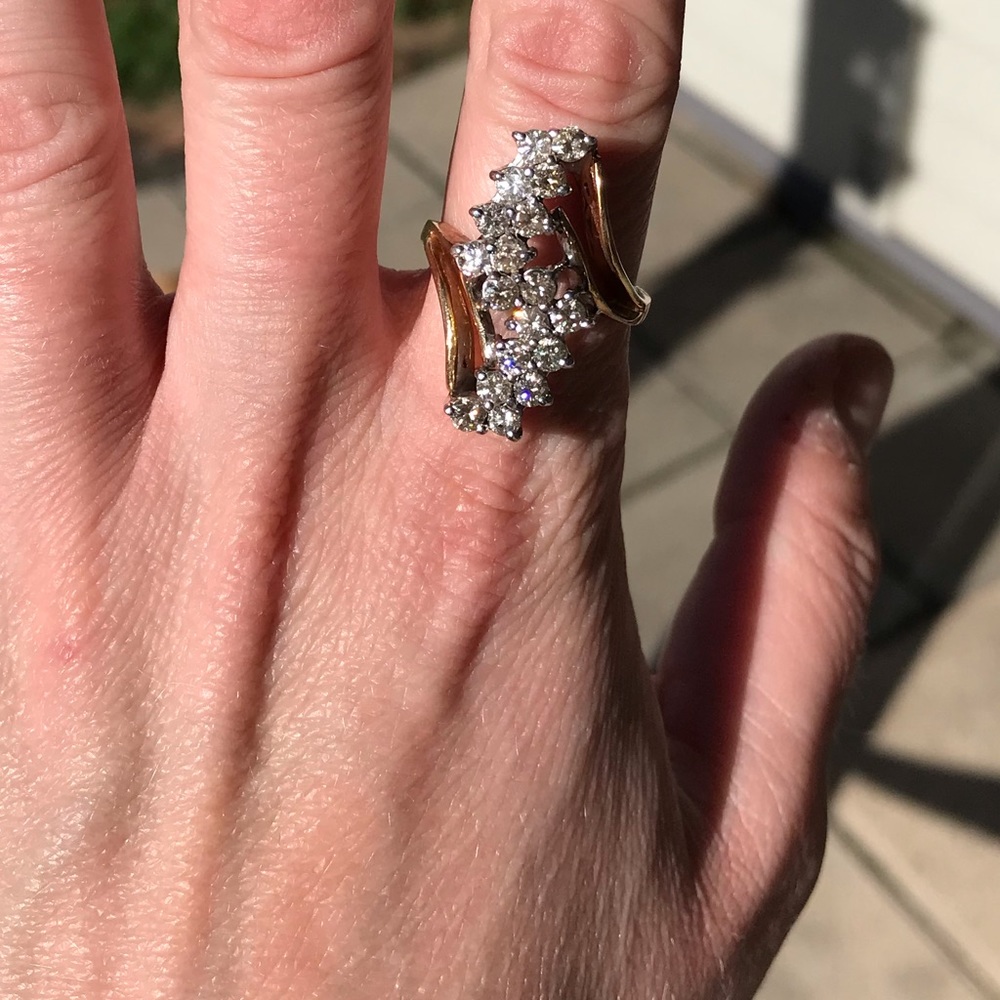 2.16 Carat Diamond 14 Karat Yellow Gold Ring - Picture 2 of 9